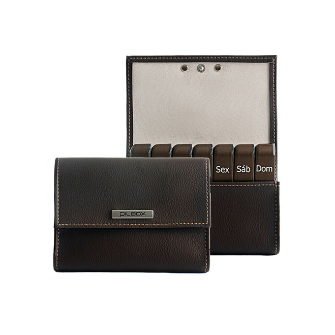 Organizador de comprimidos PILBOX Liberty Castanho